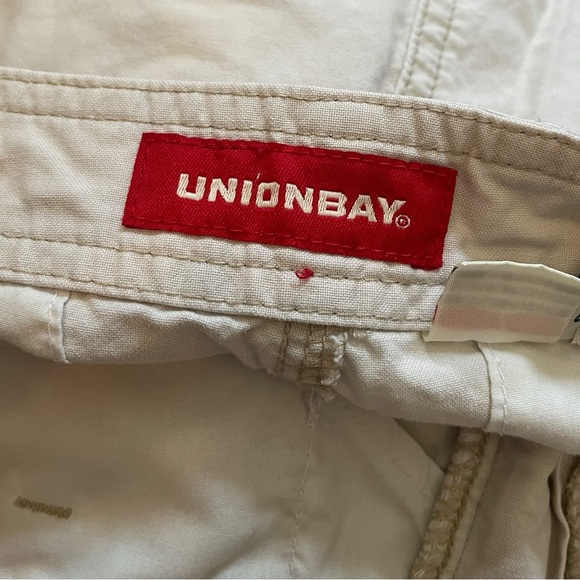 Unionbay Y2K Khaki Workwear Cargo Outdoor Raw Hem Cotton Mini Skirt - Picture 3 of 5